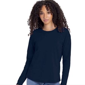 Buffalo Deep Blue Long Sleeve Casual Relaxed Fit Tee - Small Great Condition